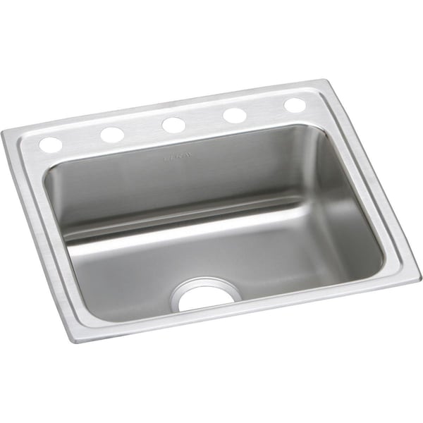 Lustertone Ss 22 X 19.5 X 7.6 Single Bowl Drop-In Sink With Quick-Clip